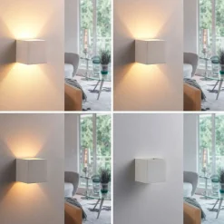 væglampe Kay, hvid, gips, sæt af 2^Lindby Outlet