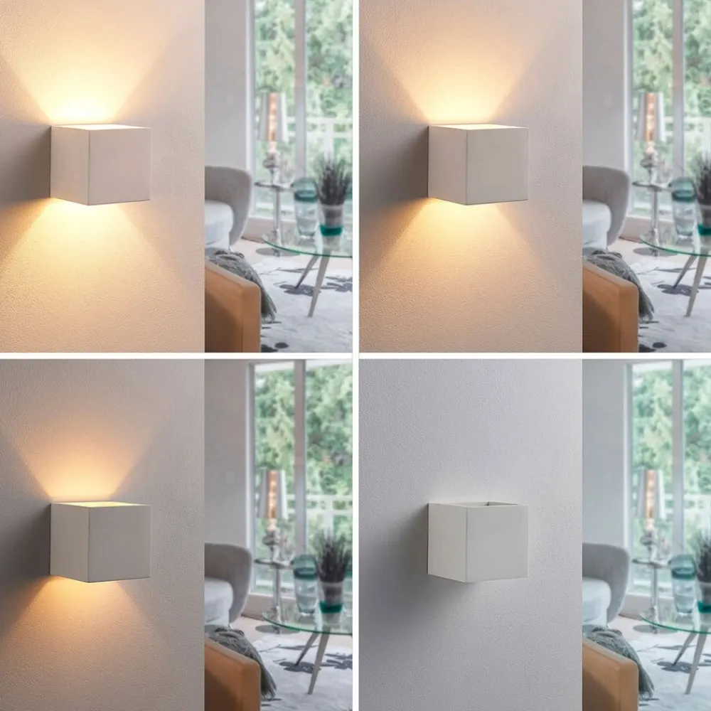 væglampe Kay, hvid, gips, sæt af 2^Lindby Outlet