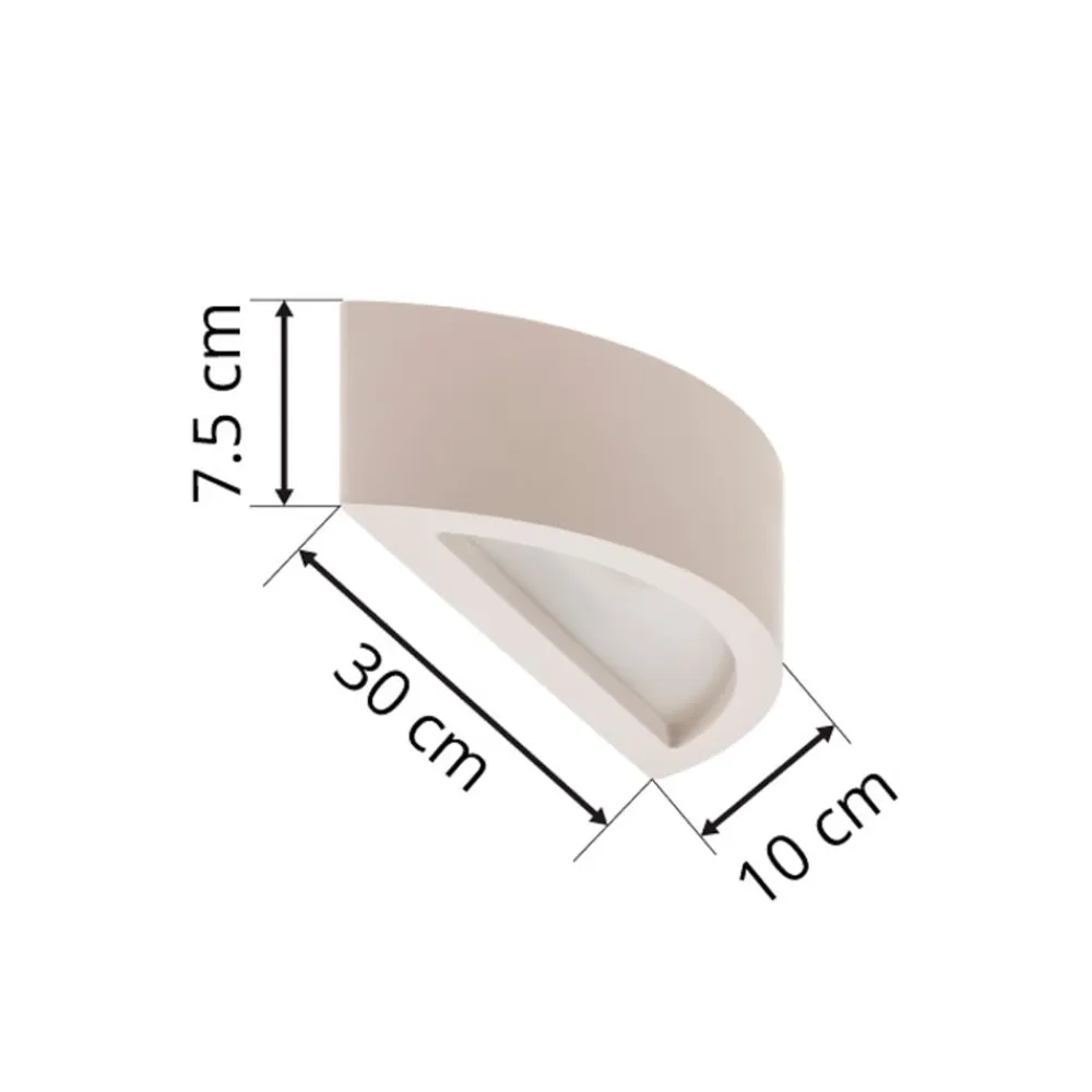 Lindby væglampe Konstantin, bredde 30 cm, hvid, gips, E14