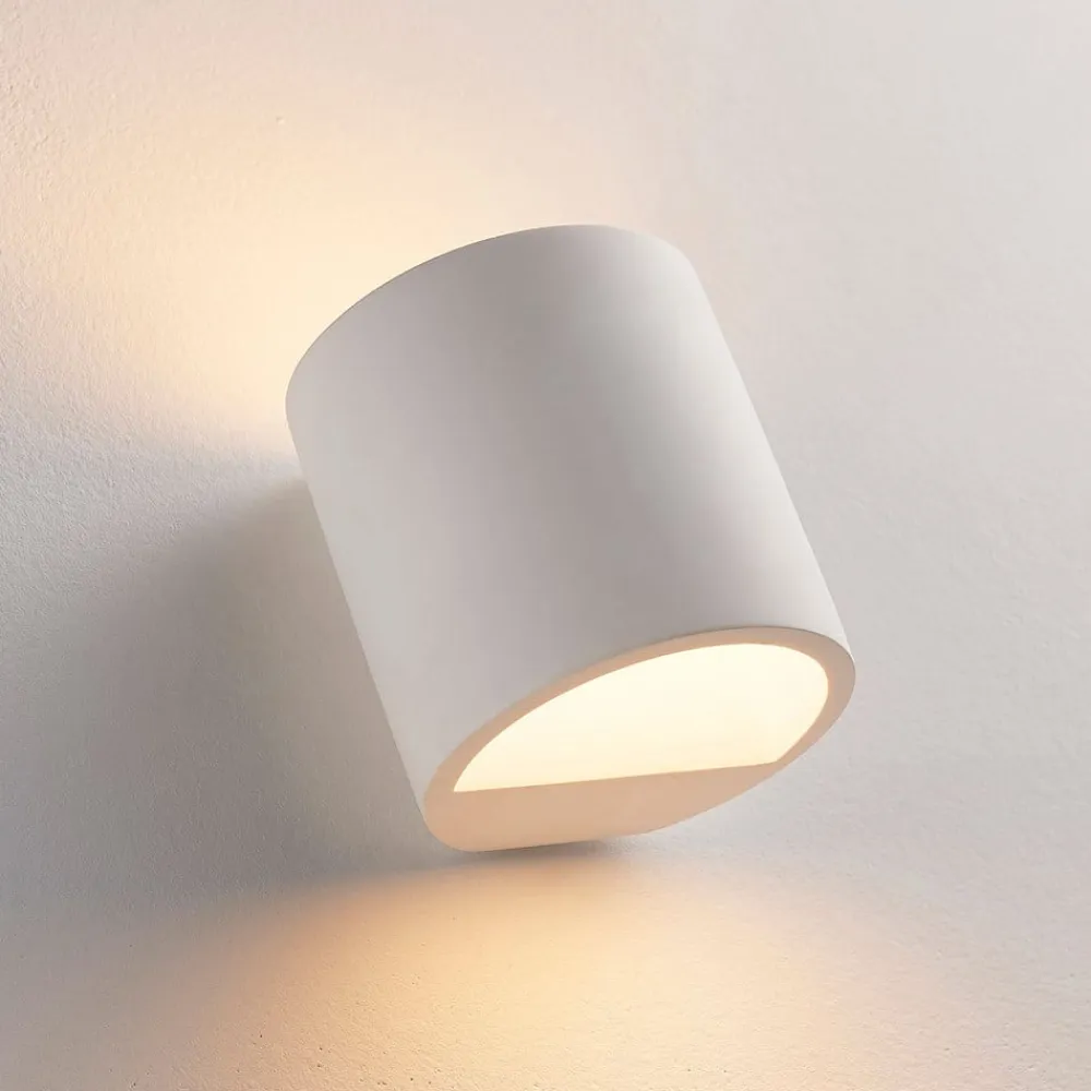 Lindby Gang|Pendellamper>væglampe Krista, hvid, gips, op/ned, kan males, G9