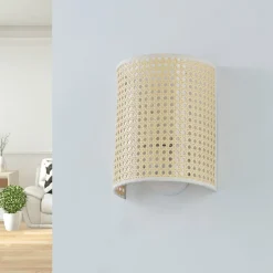 Lindby Gang|Pendellamper>væglampe Lautaro, bambus, 25 cm høj, E27