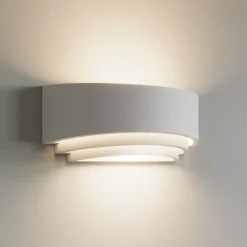 Lindby Væglamper|Væglamper>væglampe Lucien, hvid, gips, kan males, op/ned, E14