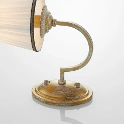 væglampe Lumiel, creme/messing, tekstil, 27 cm^Lindby Clearance