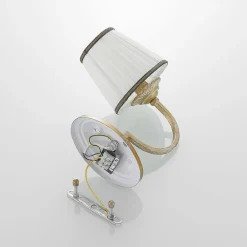 væglampe Lumiel, creme/messing, tekstil, 27 cm^Lindby Clearance