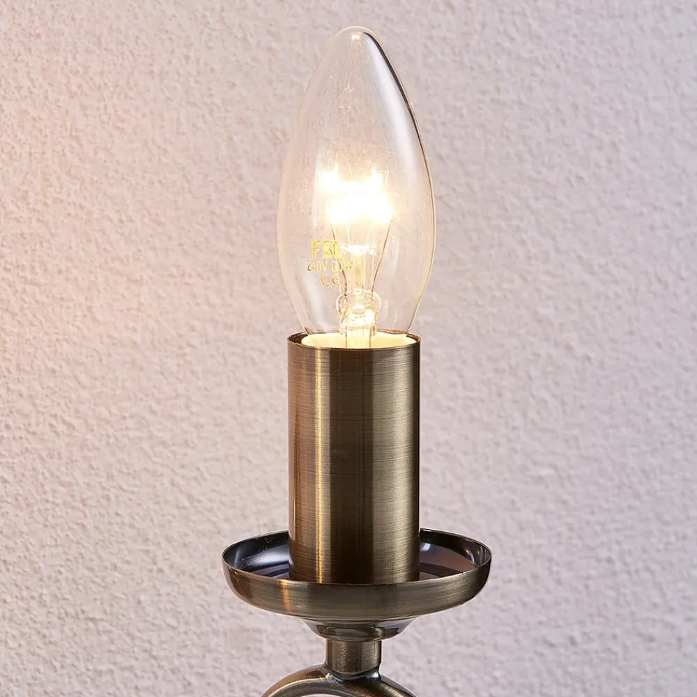 Lindby væglampe Marnia, antik messing, 2 lyskilder, 27 cm, E14