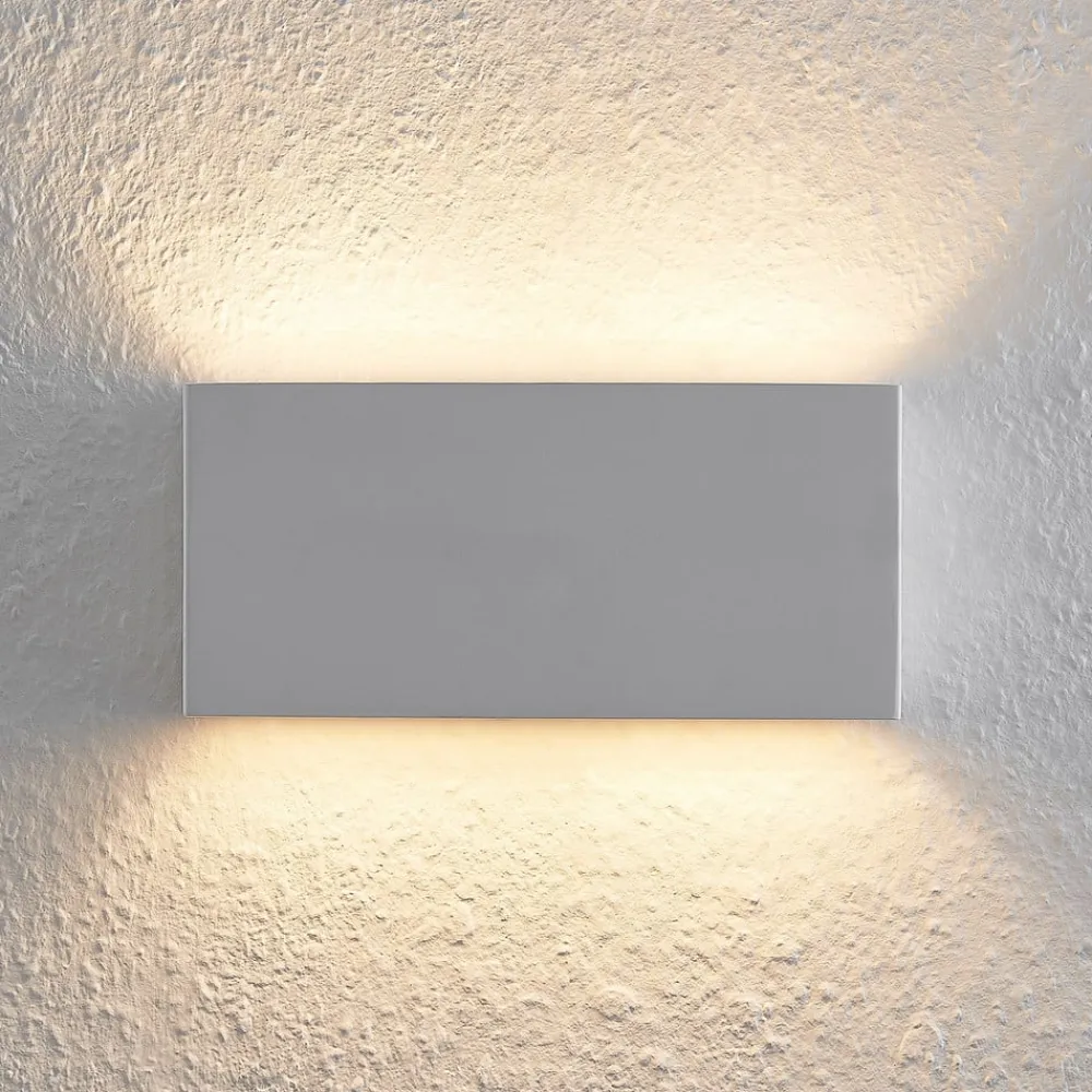 Lindby Gang|Pendellamper>væglampe Mavora, kantet, 25 cm, hvid, gips, G9