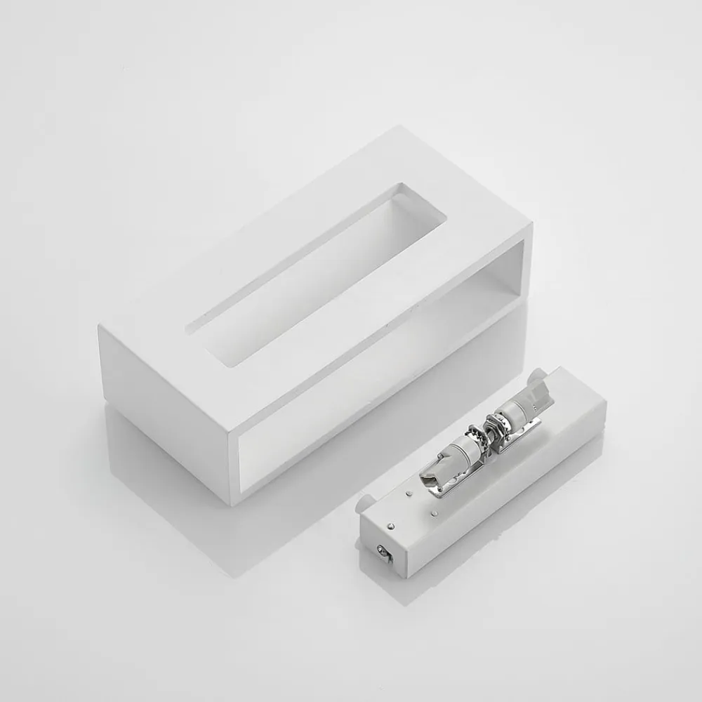 Lindby Gang|Pendellamper>væglampe Mavora, kantet, 25 cm, hvid, gips, G9