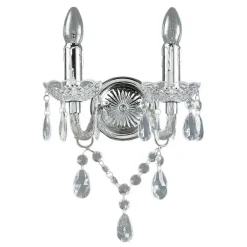 Lindby Væglamper>væglampe Merida, krom, metal, 2 lyskilder, højde 35 cm