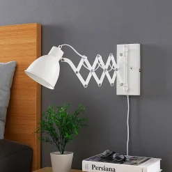 væglampe Merle, højde 22 cm, hvid, udtrækkelig^Lindby Hot