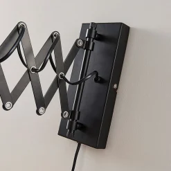 væglampe Merle, sort, 60 cm, læselampe, udtrækkelig^Lindby New