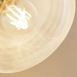 væglampe Mialina, 20 cm, antik messing, metal, glas^Lindby New