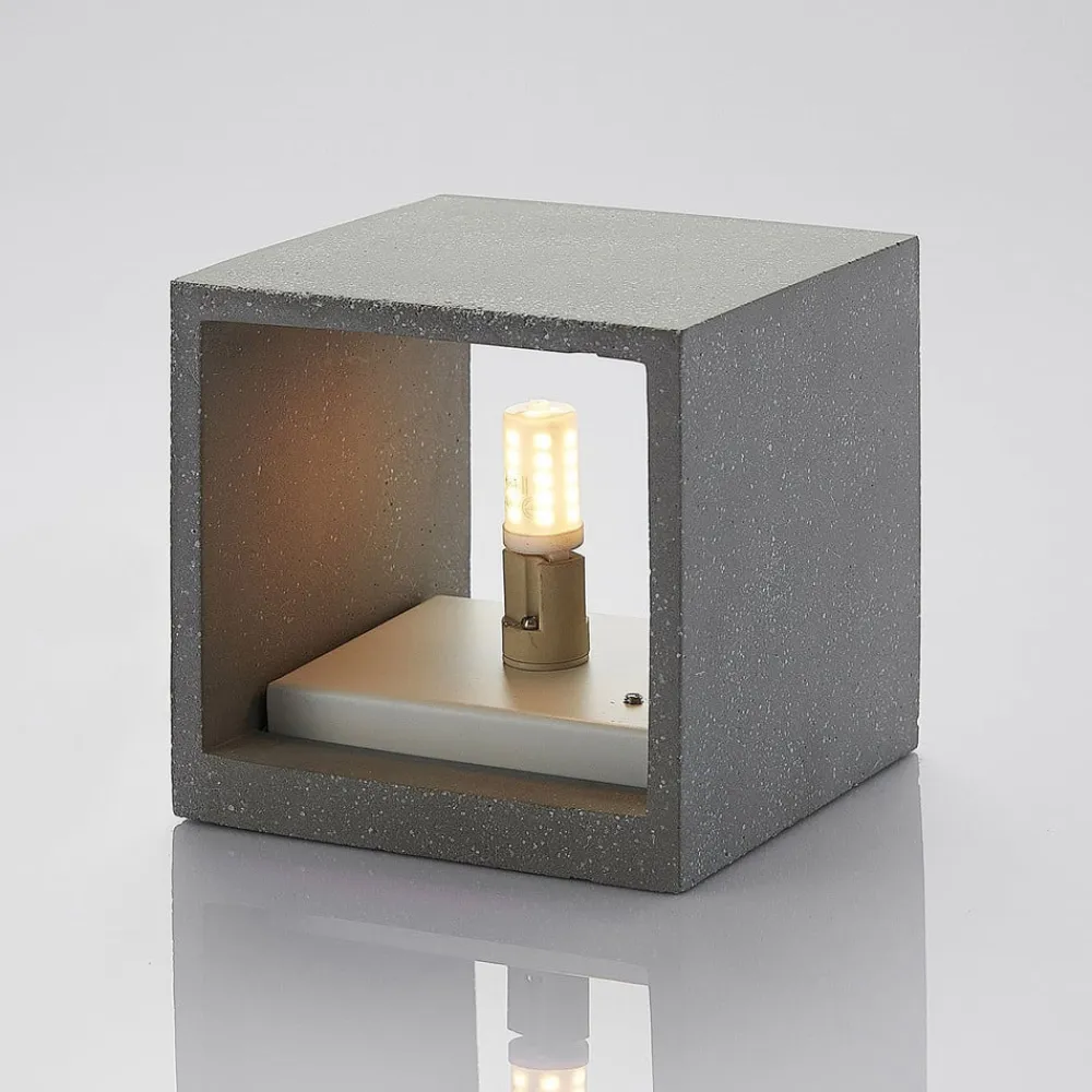 Lindby Væglamper|Væglamper>væglampe Nellie, grå, beton, 11,5 cm bred