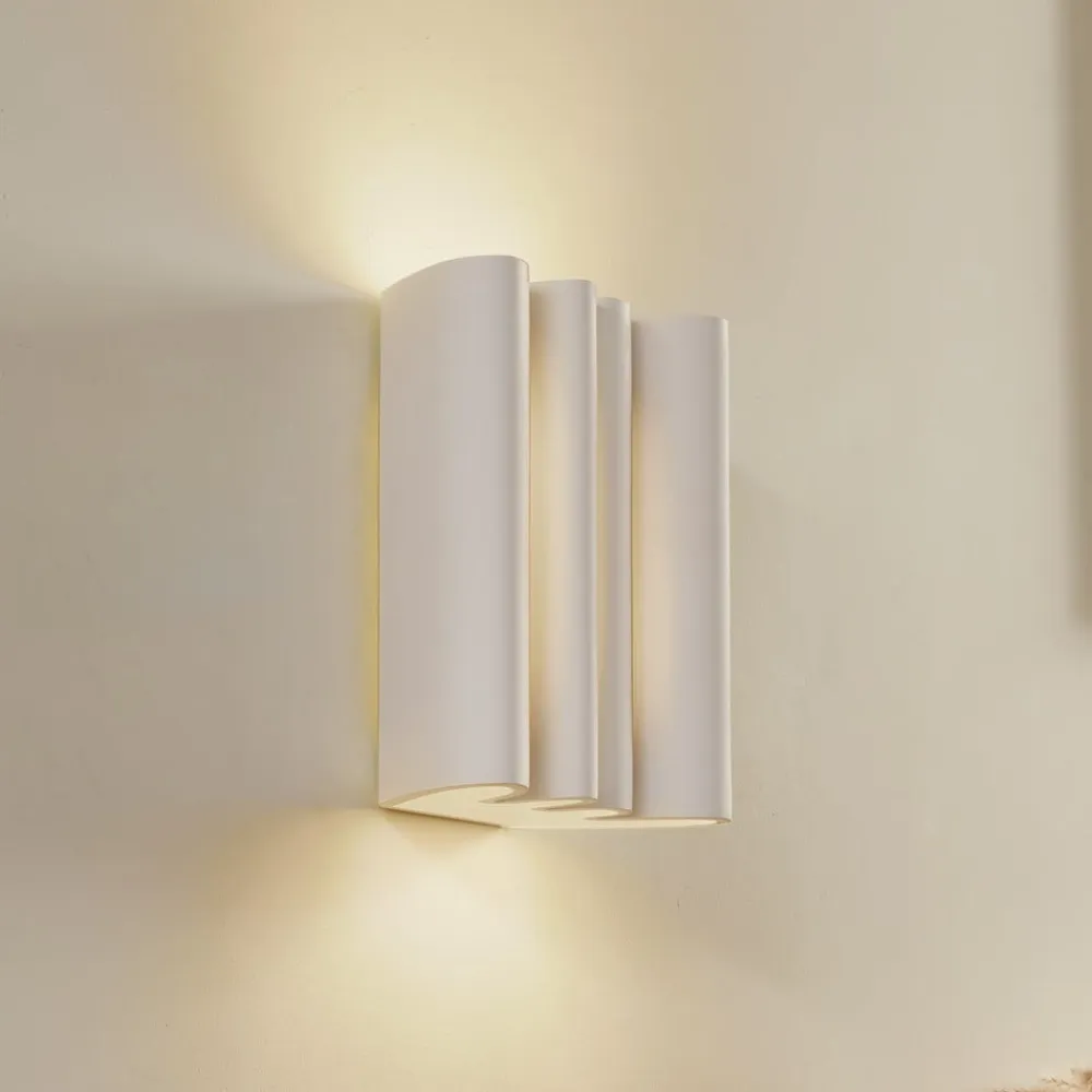 Lindby væglampe Novali, hvid, gips, op/ned, 26 cm, G9