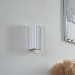 Lindby væglampe Novali, hvid, gips, op/ned, 26 cm, G9