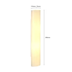 væglampe Ophelia, højde 39 cm, hvid, glas^Lindby New