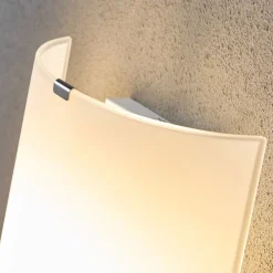 Lindby væglampe Phil, hvid, glas, højde 21 cm, sæt med 3 stk