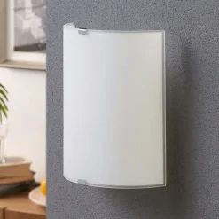 væglampe Phil, hvid, glas, højde 21 cm^Lindby Best