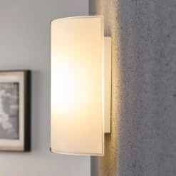 væglampe Phil, hvid, glas, højde 21 cm^Lindby Best