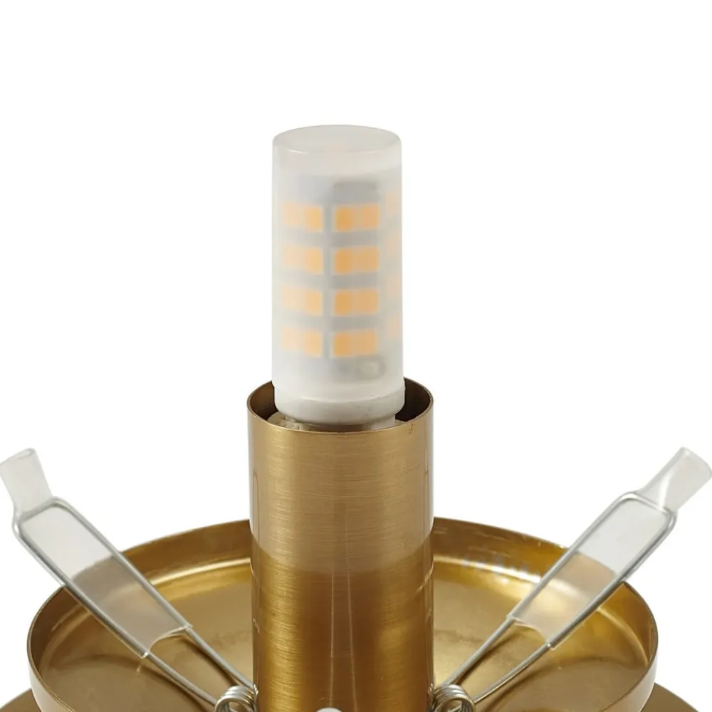 Lindby Væglamper>væglampe Piatra, rav/messing, glas, Ø 16 cm, G9