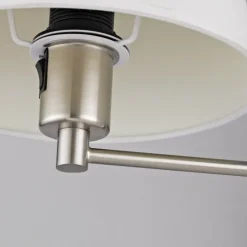 Lindby væglampe Pola, 30 cm, nikkel, udtrækkelig, tekstil