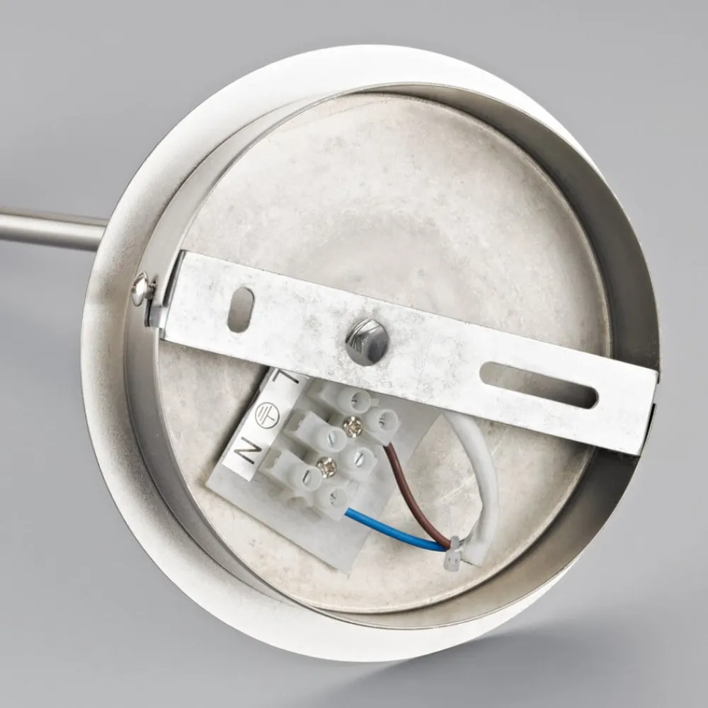 Lindby væglampe Pola, 30 cm, nikkel, udtrækkelig, tekstil