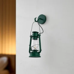 væglampe Raisa, grøn, metal, lygte, E14^Lindby Online