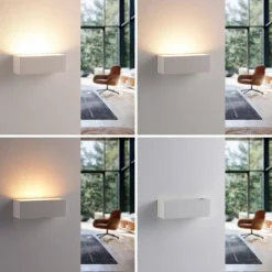 væglampe Santino, 22 cm, gips, G9, kan males^Lindby