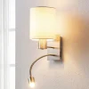 væglampe Shajan, 29 cm, tekstil, E27, LED-læselampe^Lindby Discount