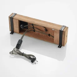 væglampe Sverina, 40 cm, træ, stik, E27^Lindby New