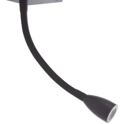 Lindby væglampe Thorid, sort, USB, LED-læselampe, G9