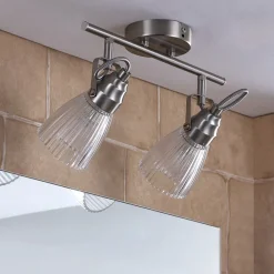 Lindby væglampe til badeværelset Kara, 31 cm, 2 lyskilder, glas, IP44, G9