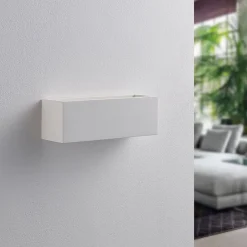 Lindby væglampe Tjada, 22 cm, hvid, gips, G9, kan males, 3 stk