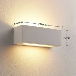 Lindby væglampe Tjada, 22 cm, hvid, gips, G9, kan males, 3 stk