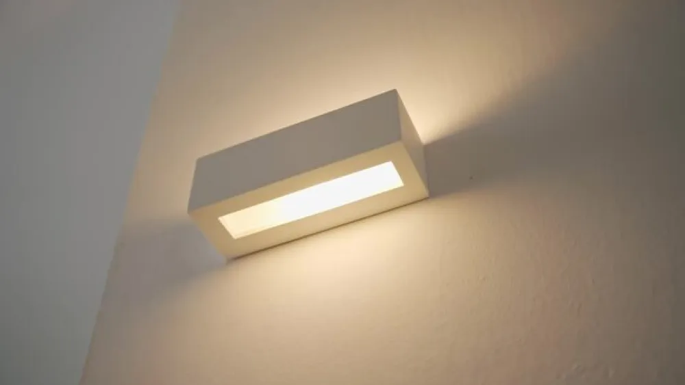 Lindby Gang|Pendellamper>væglampe Tjada, 22 cm, hvid, gips, G9, kan males