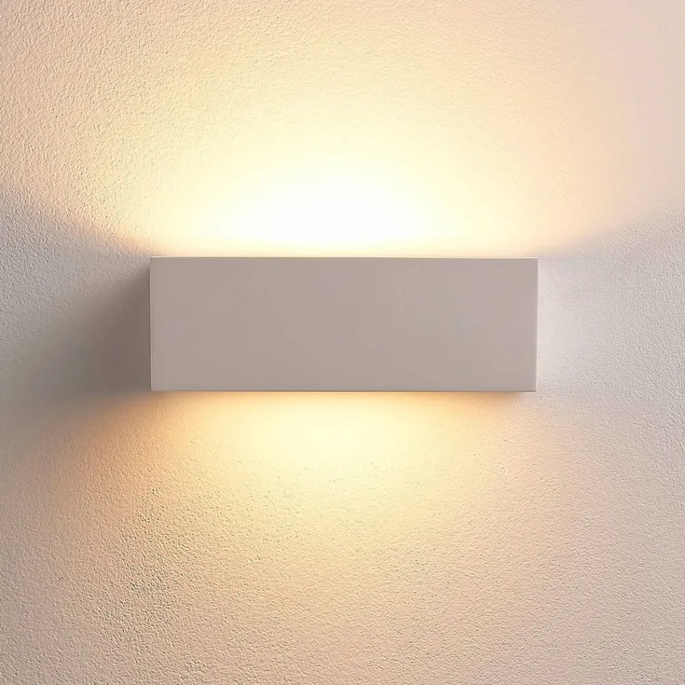 Lindby Gang|Pendellamper>væglampe Tjada, 22 cm, hvid, gips, G9, kan males