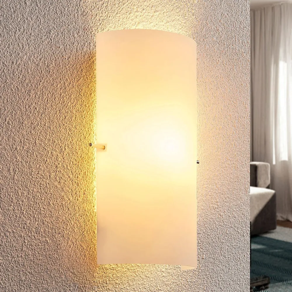 Lindby Væglamper|Væglamper>væglampe Tuli, 28 cm, glas, halvcirkelformet, E14