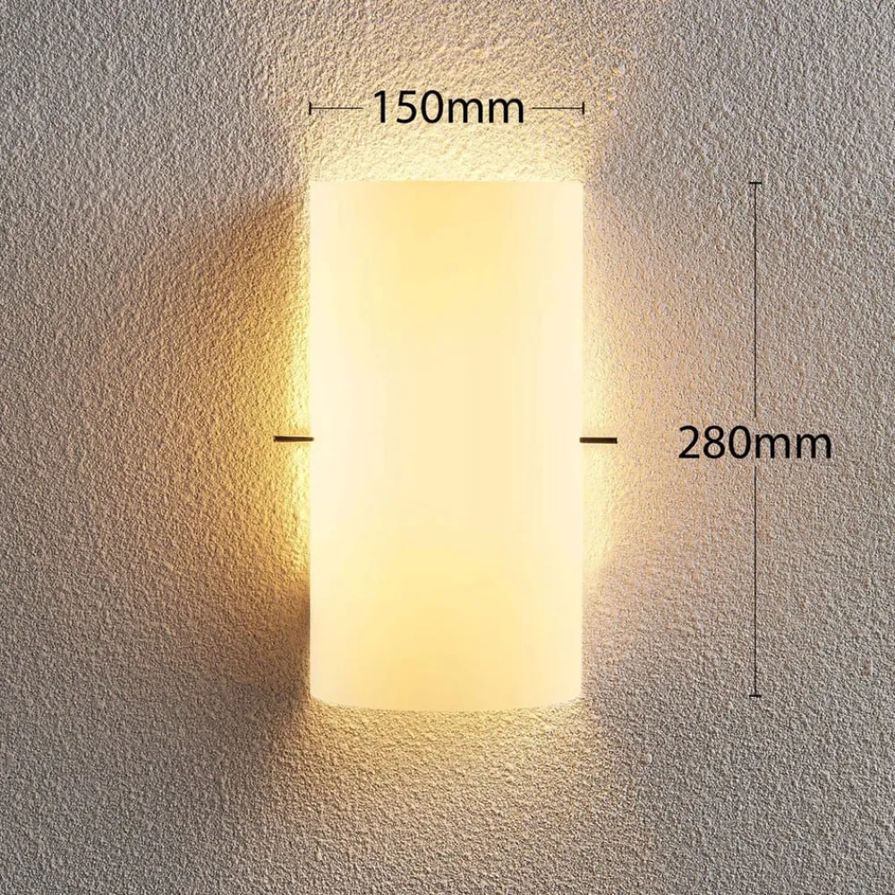 Lindby Væglamper|Væglamper>væglampe Tuli, 28 cm, glas, halvcirkelformet, E14