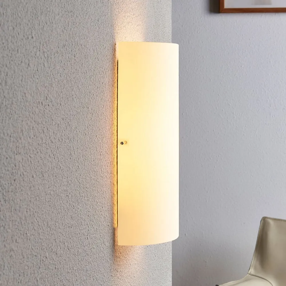 Lindby Væglamper|Væglamper>væglampe Tuli, 28 cm, glas, halvcirkelformet, E14