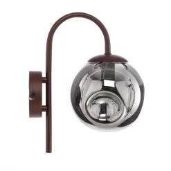 Lindby væglampe Valentina, E14, røggrå, glas, 28,6 cm