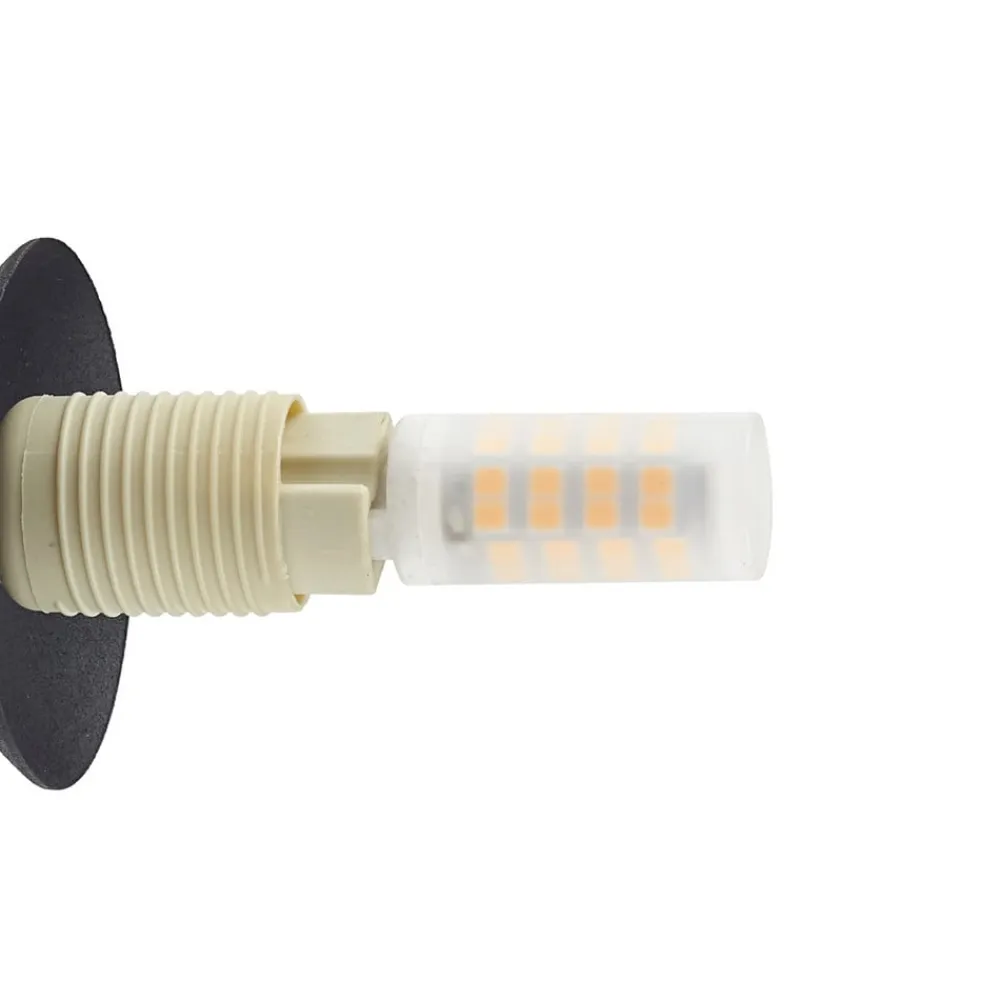 Lindby Væglamper>væglampe Valentina, grå/sort, glas, Ø 10 cm