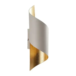 væglampe Vanni, hvid/guld, metal, højde 52 cm^Lindby Outlet