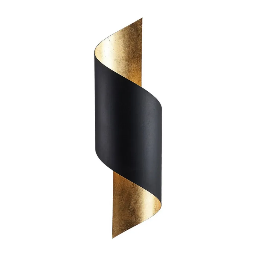 Lindby Gang|Pendellamper>væglampe Vanni, sort/guld, metal, højde 57 cm