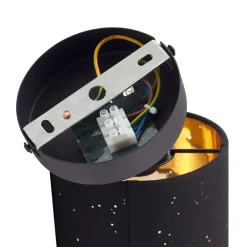 væglampe Vasilia, Ø 12 cm, sort/guld, stof^Lindby Online