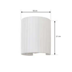 væglampe Virelle, hvid, tekstil, E27^Lindby Discount