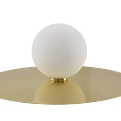 væglampe Zain, guld/hvid, glas, Ø 33 cm, G9^Lindby Online