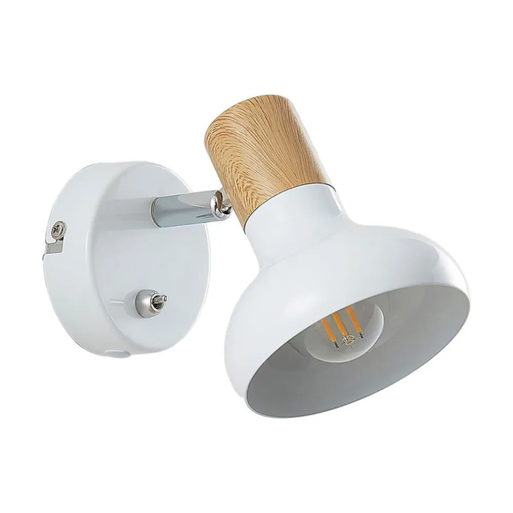 Lindby Gang|Væglamper>vægspot Fridolin, 14 cm, hvid, metal, afbryder