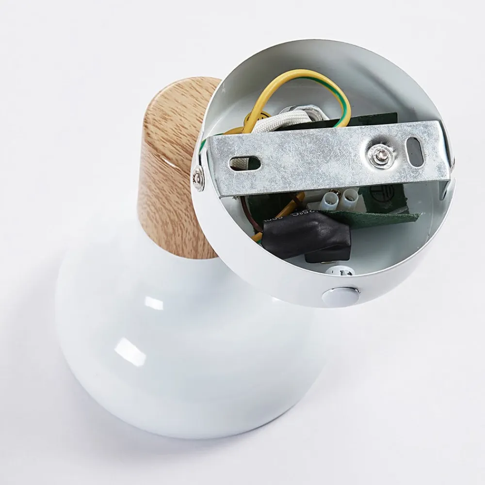 Lindby Gang|Væglamper>vægspot Fridolin, 14 cm, hvid, metal, afbryder