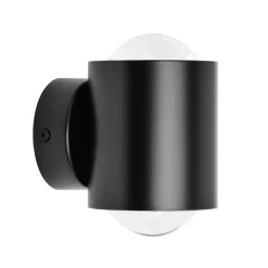 Lindby Væglamper>vægspot Jyla, sort, 3.000 K, op/ned, linse