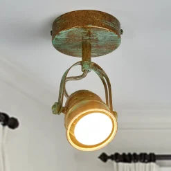 Lindby Pendellamper|Væglamper>vægspot Leonor, grøn, metal, 1 lyskilde, 9,5 cm