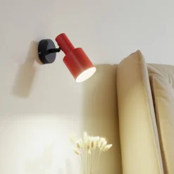 Lindby vægspot Ovelia, orange/sort, metal, E27